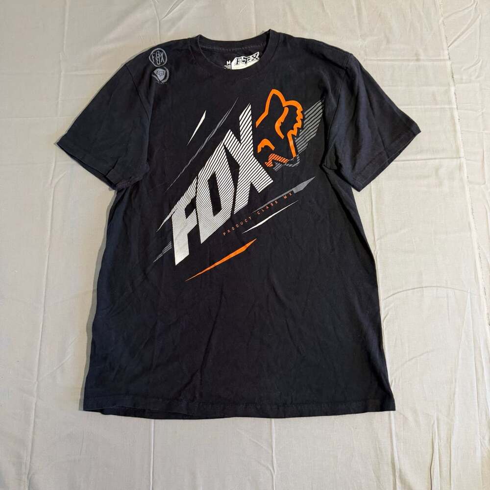 Fox T-Shirt Size M Black Graphic Short Sleeve